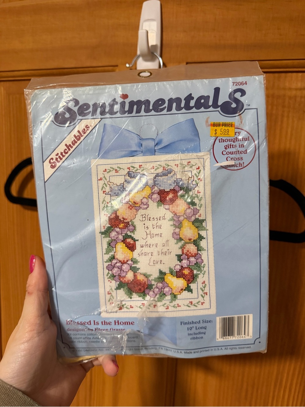 Sentimentals Stitchables Cross Stitch Kit -  Floral/Fruit Wreath Blessed